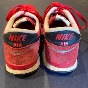 Red Nike Air men running shoes